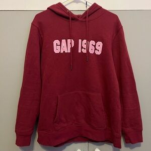 Gap Women's 1969 Logo Lightweight Fleece Pullover Hoodie W/ Kangaroo Pocket